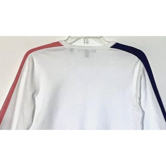 A/X Armani Exchange White Logo Long Sleeve V-Neck Sweater Pullover - Picture 3 of 8